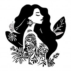 Sticker decorativ, Woman, Negru, 66 cm, 10138ST