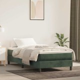 VidaXL Saltea de pat cu arcuri, verde &icirc;nchis, 80x210x20 cm, catifea