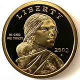 AMERICA 1 DOLLAR 2003 LITERA S, PROOF, ( SACAGAWEA.), KM#310, America de Nord, Bronz