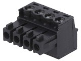 Regletă de conexiuni deconectabilă 4 piste 3,81mm drept mufă