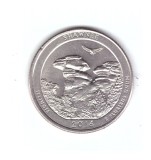 Moneda SUA 25 centi/quarter dollar 2016 P, Illinois Shawnee, stare foarte buna, curata