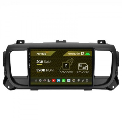 Navigatie Toyota Proace (2016+), Android 12, E-Octacore 2GB RAM + 32GB ROM, 9 Inch - AD-BGE9002+AD-BGRKIT065V2 foto