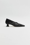 Miista pantofi de piele Gisla culoarea negru, cu toc drept, MI_5475