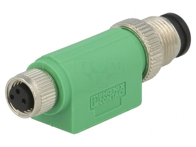 Adaptor PIN 3P M12MS-M8FS 60VAC 4A 60VDC
