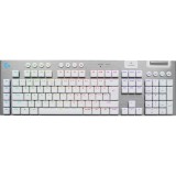 Tastatura gaming mecanica Logitech G915 X LightSpeed, Wireless, Tactile Switch, Alb
