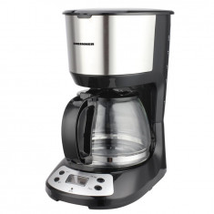 Cafetiera digitala Heinner Silvert Chatt HCM-D750GCSS, LCD, 1.25L, filtru si portfiltru detasabil, filtru din nailon, functie anti-scurgere, oprire au