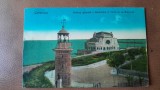 Carte postala, Constanta vedere generala a Cazinoului si Farul de la Bulevard, 1928