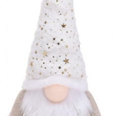 Decoratiune luminoasa Gnome w hat w stars, 17x13x43 cm, poliester, roz