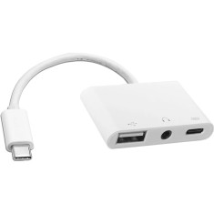 Adaptor 3 in 1 de la USB Type C la Jack Mama 3,5mm, USB, Type C Charging foto