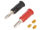 Conector banană 4mm 5A 5kV negru roşu pe cablu 1325
