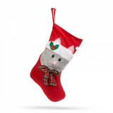 Șosete decorative de Crăciun - cu agățătoarte - 45 cm -model cu pisoi 58739A, General