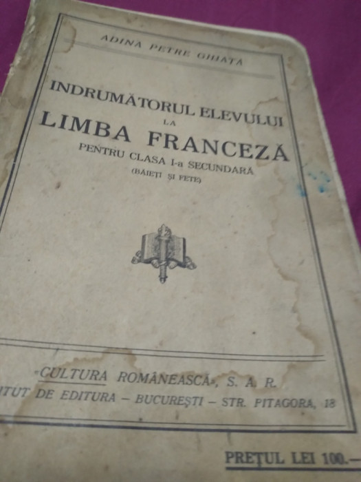 INDRUMATORUL ELEVULUI LA LIMBA FRANCEZA INTERBELICA