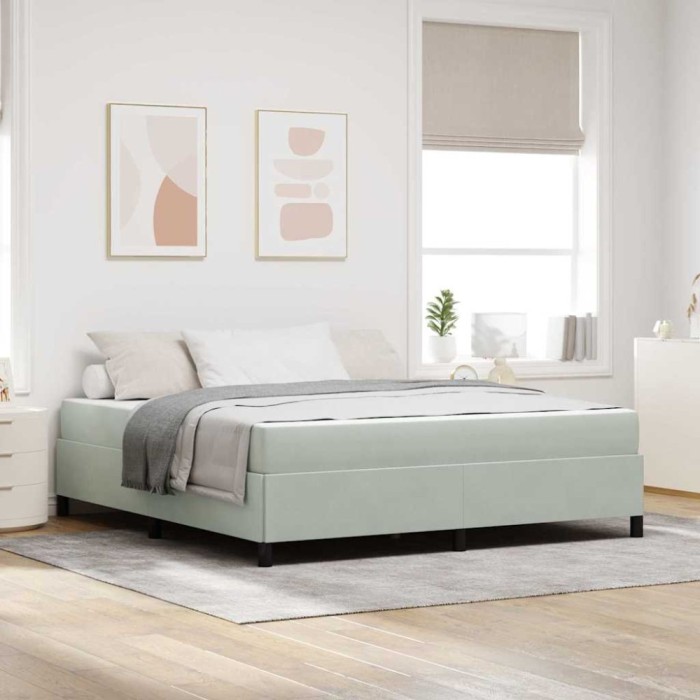 vidaXL Cadru de pat Gri deschis, gri și alb 180 x 200 cm Catifea 3399078
