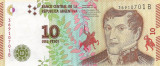 ARGENTINA █ bancnota █ 10 Pesos █ 2016 █ P-360 █ Seria B █ UNC █ necirculata