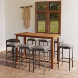 Set mobilier bar de gradina cu perne, 9 piese, gri GartenMobel Dekor, vidaXL