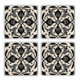 Set suporturi de pahare, Taylor, 366TYR1134, Piatra, 10 x 10 x 1 cm, 4 piese, Multicolor