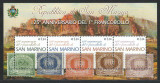 San Marino 2002 Mi 2023/26 bl 30 MNH - A 125-a aniversare a timbrelor