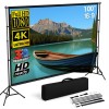 Ecran proiecție 100 inch cu trepied, Linomag&reg;, proiecție față/spate, format 16:9, 4K HD, unghi larg 160&deg;, ideal pentru interior și exterior, pliabil,