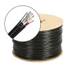 Cablu FTP autoportant cu alimentare 2x1.5, cat 5E, CUPRU 100%, 305m, negru TSY-FTP5E+2x1.50-MESS
