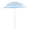 Umbrela Plaja Strend Pro, Inclinatie, Dungi Albastru Marin/Alb, 180cm, Otel, Portabila