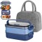Cutie de pranz Haoh cu sac, 1600 ml, cu compartimente si tacamuri, fara BPA, albastru - RESIGILAT