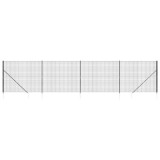 Cumpara ieftin Gard plasa de sarma cu tarusi de fixare, antracit, 1,6x10 m