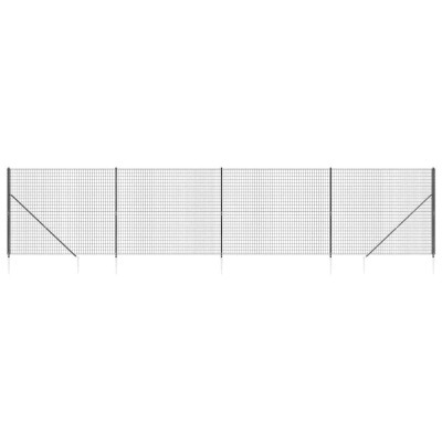 Gard plasa de sarma cu tarusi de fixare, antracit, 1,6x10 m foto