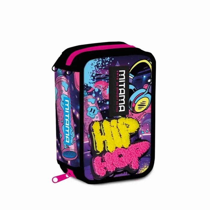 Penar Mitama Super Triplo 3 compartimente design roz cu negru