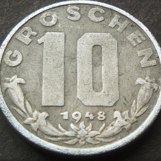 Moneda istorica 10 GROSCHEN - AUSTRIA, anul 1948 *cod 2314 A