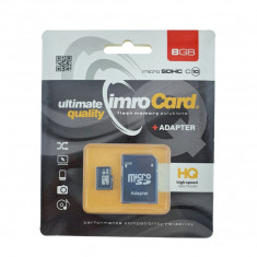 Card de memorie micro SDHC 8 Gb clasa 10, Imro 01547, cu adaptor