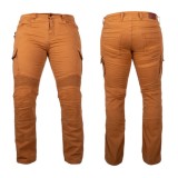 Jeans moto pentru barbati W-TEC Wallbridge caramel cu protectii CE