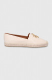 Cumpara ieftin Tory Burch espadrile de piele Eleanor Espadrille culoarea bej