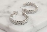 Cumpara ieftin Cercei din Argint 925 Triple Pave Hoops , Stralucire Diamantina E i Eleganta Suprema