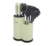 Set de cutite si Ustensile de bucatarie cu suport Zass Gourmet ZG-KS 01 - NOU