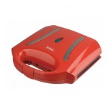Sandwich maker Rosberg, 750 W, 2 sandwich-uri, placi antiaderente tip grill, protectie supraincalzire, Rosu