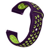 Curea silicon, compatibila Samsung Galaxy Watch3 40mm, telescoape Quick Release, Violet/Verde, Very Dream