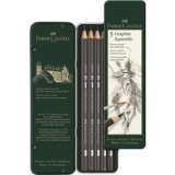 Set 5 Buc Creion Grafit Aquarelle Faber-Castell, Faber Castell