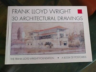 30 ARCHITECTURAL DRAWINGS - FRANK LLOYD WRIGHT (CARTE CU 30 CARTI POSTALE) foto