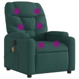 Cumpara ieftin Fotoliu de masaj rabatabil, verde inchis, material textil
