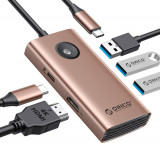 ORICO USB C HUB, sta&Aring;&pound;ie de andocare USB C 5-&Atilde;&reg;n-1 cu HDMI 4K, livrare de energie, Oem