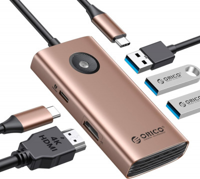 ORICO USB C HUB, sta&amp;Aring;&amp;pound;ie de andocare USB C 5-&amp;Atilde;&amp;reg;n-1 cu HDMI 4K, livrare de energie foto