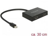 Multiplicator mini Displayport la 2 x Displayport v1.2 4K, Delock 87695
