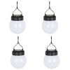 Set 4 felinare solare tip glob suspendat, 10 cm, Alb, General