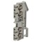 Conector șine gri, 4 borne, TS35
