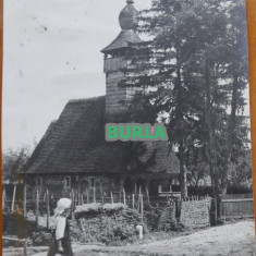 Fotografie interbelica ; Biserica veche din satul Coltirea , jud. Satu Mare