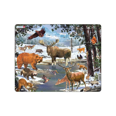 Puzzle maxi Padure nordica, orientare tip vedere, 54 de piese, Larsen EduKinder World foto