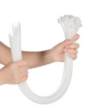 Coliere de prindere (&Egrave;oricei) din plastic,set 100, 100x3 mm, poliamid&Auml; pa66, alb, rezisten&Egrave;&Auml; 8kg