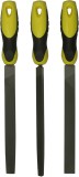 Set 3 pile semifine Stanley 200 mm cu maner ergonomic bimaterial