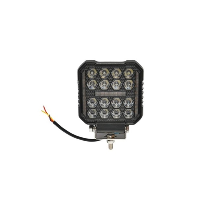SET 5 x Proiector patrat LED cu DRL 9-80V, 68W, alb-galben, carcasa aluminiu