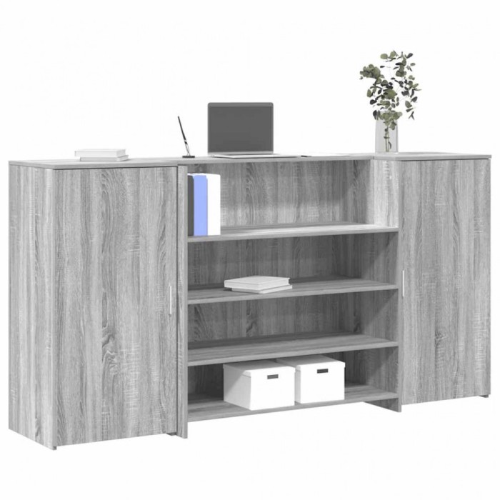 vidaXL Birou de recepție Gri Sonoma 200x50x103,5 cm Lemn prelucrat 3324183